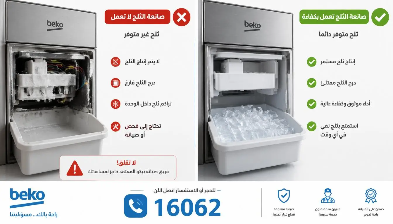 مقارنة بين ثلاجة بيكو نو فروست تعمل بشكل صحيح وأخرى لا تصنع ثلجاً بسبب الأخطاء الاستخدامية