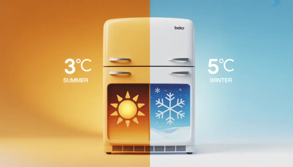 أفضل درجة حرارة لثلاجة بيكو في الصيف والشتاء