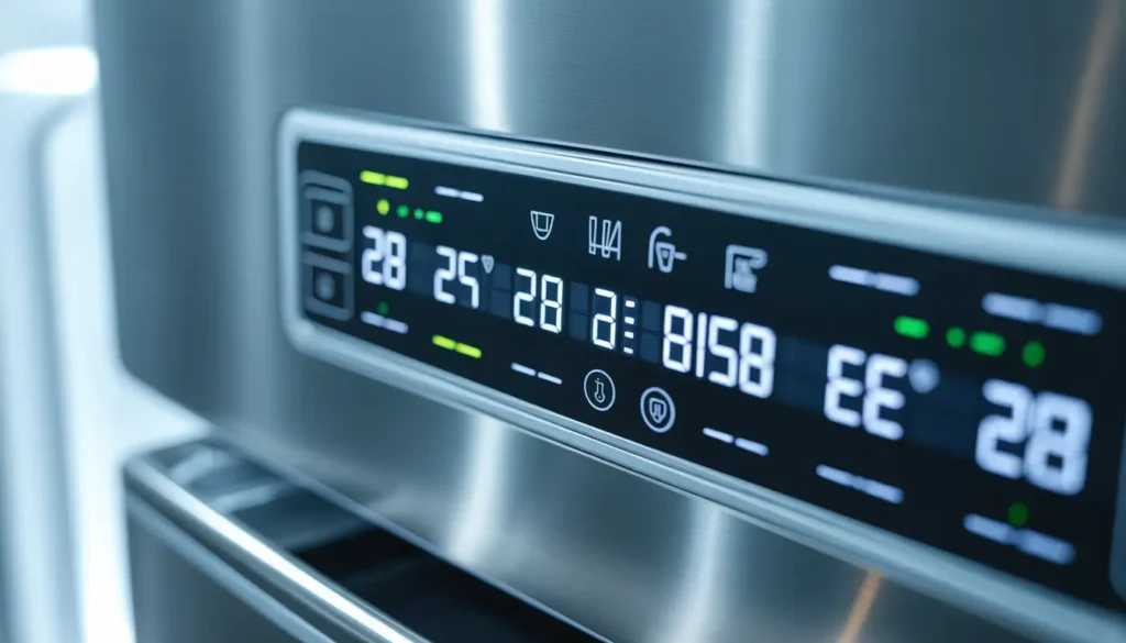 ideogram-v3.0_Prompt_Macro_shot_of_a_refrigerator_digital_control_panel_with_LED_display_صيانة ثلاجة beko ديجيتالshowi-0 إصلاح وبرمجة لوحات التحكم في مركز صيانة ثلاجة beko المعتمد.