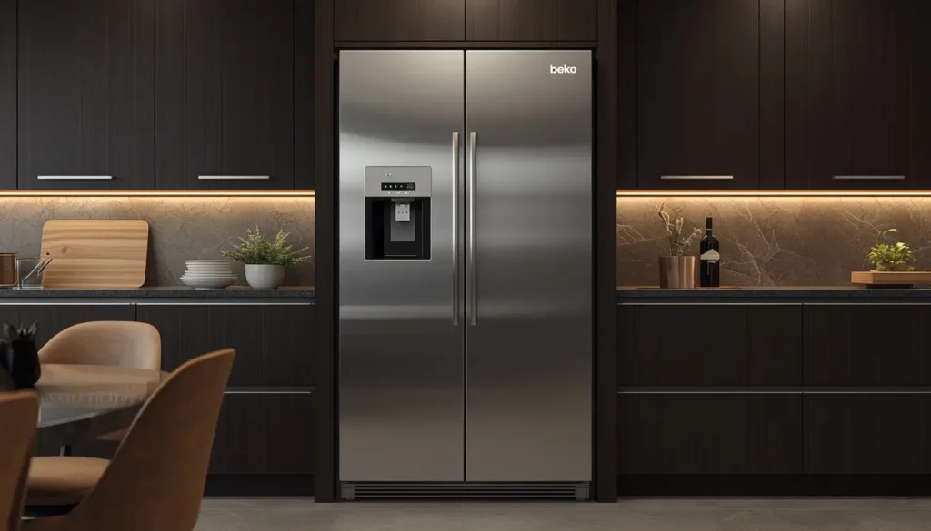 صيانة ثلاجة بيكو بابين وضبط نظام التبريد المزدوج لضمان كفاءة الجهاز.