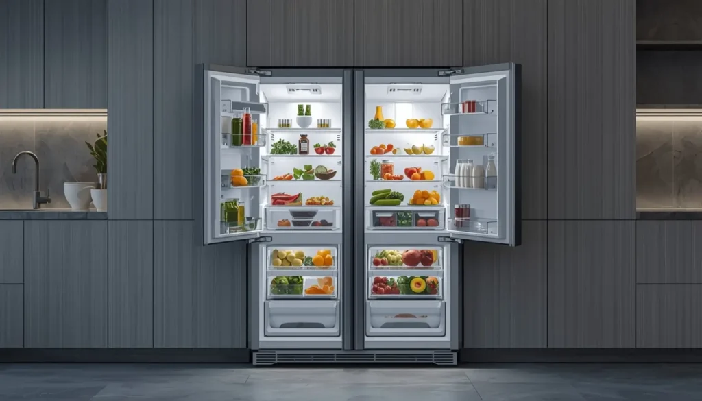 صيانة ثلاجة بيكو بابين موديل حديث. صيانة ثلاجة بيكو بابين وضبط نظام التبريد المزدوج لضمان كفاءة الجهاز.