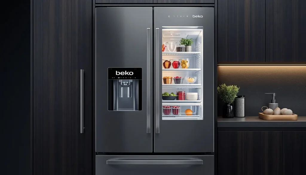 صيانة ثلاجة بيكو بابين وضبط نظام التبريد المزدوج لضمان كفاءة الجهاز.